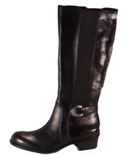 Naturalizer Arness Womens Black Leather Wide Shaft Knee High Boots 