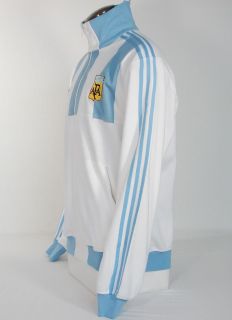 Adidas Argentina National Football Team Soccer White Blue Track Jacket 