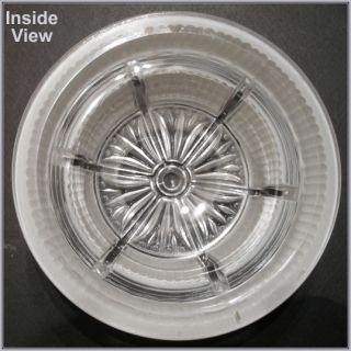 Vtg Art Deco Light Lamp Chandelier Bottom Glass Shade Insert Stepped 