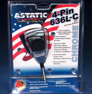 Astatic 636L Chrome Brand New 1 Year Factory Warranty CB Radio 4 pin 