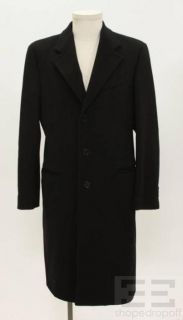 Armani COLLEZIONI Black Wool Cashmere Mens Coat Size 38