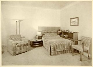 1938 Print Derek Patmore Bedroom Interior Decoration Home Household 