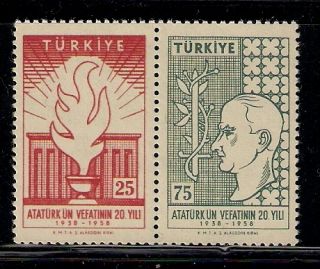 1958 Turkey 20th Anniversary of Death of Ataturk MNH 2