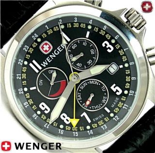 Wenger Swiss Army Knife Mens Terragraph Alarm Power Reserve Dual Time 