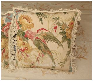 Aubusson Castle Tapestry Pillow Cushion Cover Vintage French Style 
