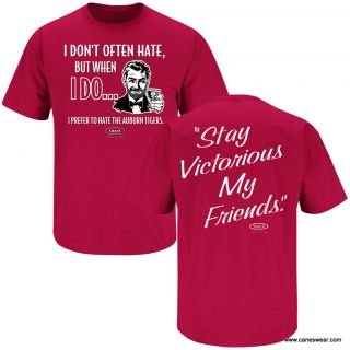   Crimson Tide Stay Victorious Smack T Shirt 3XL Hate Auburn