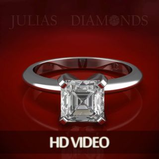 00 Ct Asscher Cut Tiffanys Style Engagement Ring 14K Solid Gold