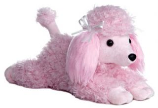 12 Aurora Plush Pink Poodle Dog Stuffed Animal Toy New