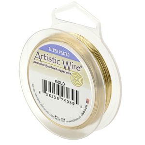 Artistic Wire Silver Plated Gold 20 Gauge 25 Feet 41932 Round Shiny 
