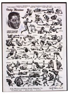 Rocky Marciano Signed Autographed Boxing Print JSA