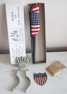 Vintage Five US Flags for Auto Radiators Box Unused 48 Star