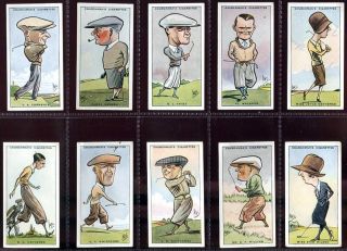   Card Set WA AC Churchman Prominent Golfers Bobby Jones etc 1931