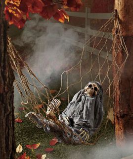   Skeleton in Hammock Halloween Fall Seasonal Outdoor Yard Decor