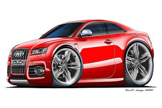Audi S5 Cartoon Car Graphic Wall Decal Home Decor Turbo Fire