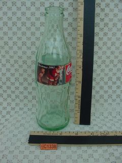 Christmas 1997 Coca Cola Classic 8 oz Green Glass Bottle 7 1 2 Coke 