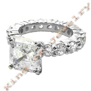 Asscher Cut Diamond Engagement Eternity Ring Band Bridl