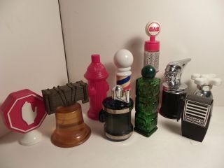 Vintage Avon Bottle Decanter Mens Cologne Gas Pump Stop Reel 