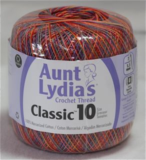 Aunt Lydias Classic Size 10 Crochet Thread 350 Yards Passionata 0536
