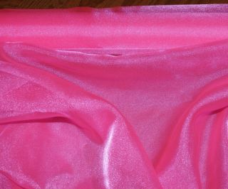 Sparkle Organza Fabric Sheer Azalea Pink Pageant Dress Fabric 45 BTY 