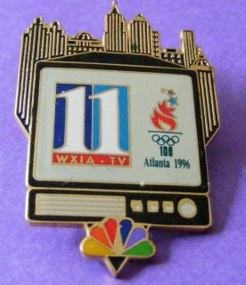 Atlanta 1996 Olympic Collectible Media Pin Channel 11 Wxia TV Downtown 