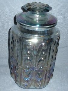 Imperial Glass Atterbury Scroll Canister Jar Kitchen Glass Vintage 