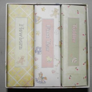 LOT OF (3) BABY PHOTO ALBUMS IN PROTECTIVE BOX ~ NEWBORN, FIRST YEAR 