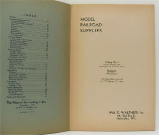 Vtg Model Railroad Supplies w K Walthers Jan 1938 Catalog No 5 O Gauge 