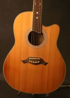 Acoustic Electric Guitar Solid Cedar top Resinbowl back low action