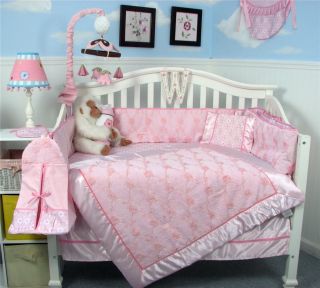 Emily Rose Garden Chenille Baby Crib Bedding 13 pcs Set included 