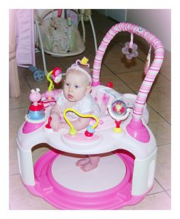 Pink Bright Starts Bounce Baby Activity Center Bouncer jumper & Toys 