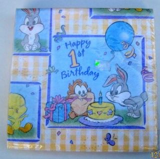Baby Looney Tunes Party Supplies NAPKINS 1st First birthday Decoration 