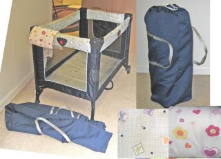 Dorel Baby Connection Portable Bed / Play Yard + sheet, case
