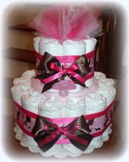 Pink Camouflage Diaper Cake Hidden Gifts Baby Shower Centerpiece Camo 