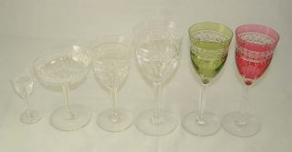 Old Baccarat Cut Crystal Color Transparent 13 Glasses