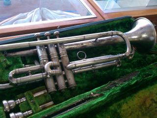 1925 or before C G CONN Silver TRUMPET Complete Professional Serial 
