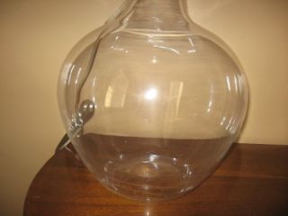 Pottery Barn Bacchus Glass Table Lamp Base Wine Jug New