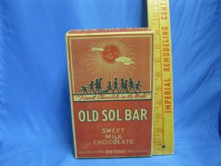 Bachman Chocolate Old Sol Bar   Candy Box   Excellent Condition