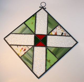 Stained Glass Window Panel Clear Quilt****SIGNED & DATED*****