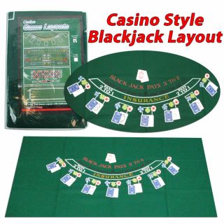 Blackjack Felt Layout 36 x 72 inch Casino 21 Green Felt