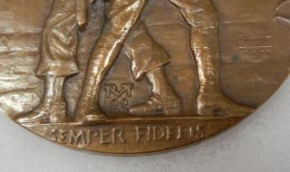 WW1 Semper Fidelis for God Country Bronze Table Medal