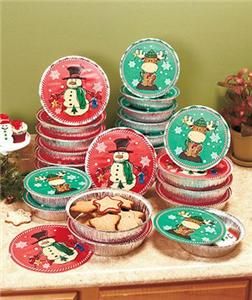   24 Round Christmas Goodie Containers For Baked Goods and Holiday Gifts