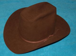 Mens Bailey Cowboy Hat Western Sz 7 1 4 Beaver Regal Vintage Brown 