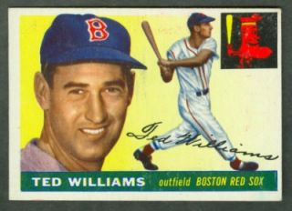 TEDDY BALLGAME: 1955 Topps Baseball #2 Ted Williams   NO CREASES!