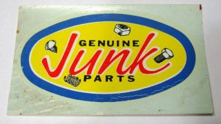 1960s Genuine Junk Parts Car Window Racing Decal
