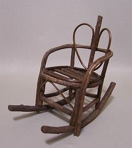   or Decorative Primitive Rocking Chair Wood Pieces Heart Back