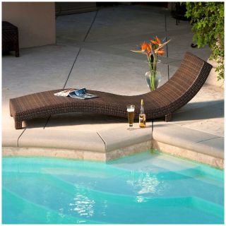    Wicker Chaise Lounge Lounger Patio Porch Backyard Pool Furniture New