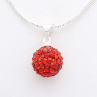 Red Crystal Disco Ball Pendant Necklace Gift Boxs 67