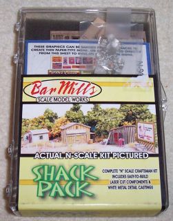 Bar Mills N Scale Shack Pack Kit 0991 Laser Cut Wood Building Kit New 
