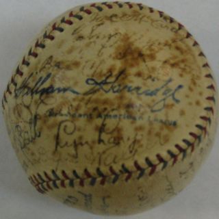 Babe Ruth Lou Gehrig Autographed 1934 New York Yankees Signed Baseball 