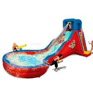 Banzai Double Cannon Blast Inflatable Water Slide PARK KIDS POOL 